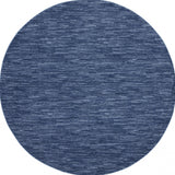 6' X 6' Navy Blue Round Non Skid Indoor Outdoor Area Rug