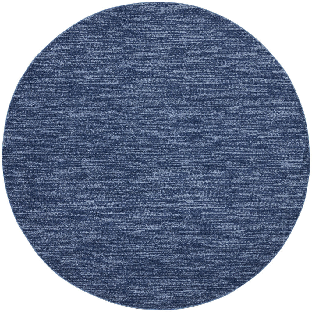 6' X 6' Navy Blue Round Non Skid Indoor Outdoor Area Rug