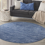 6' X 6' Navy Blue Round Non Skid Indoor Outdoor Area Rug