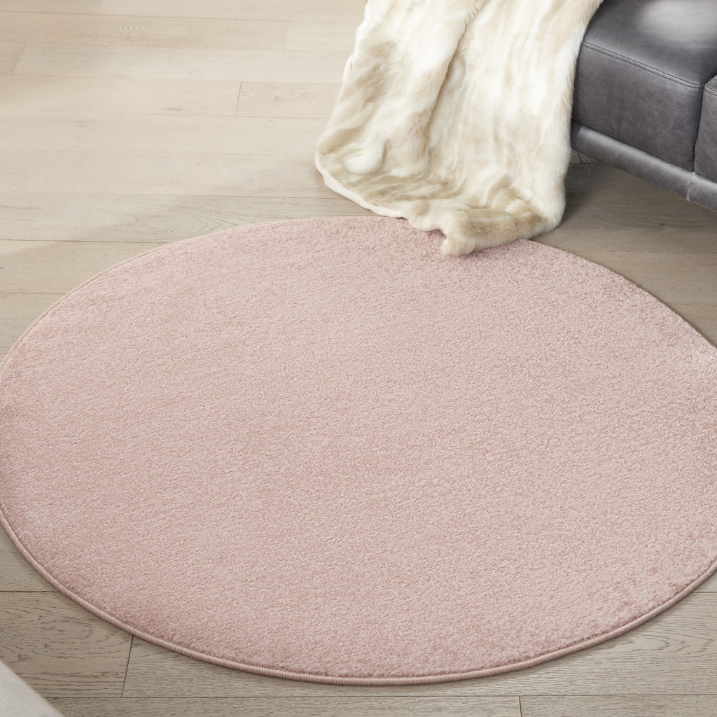 4' X 4' Pink Round Non Skid Indoor Outdoor Area Rug