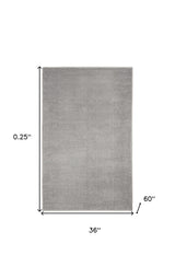 3' X 5' Silver Grey Non Skid Indoor Outdoor Area Rug