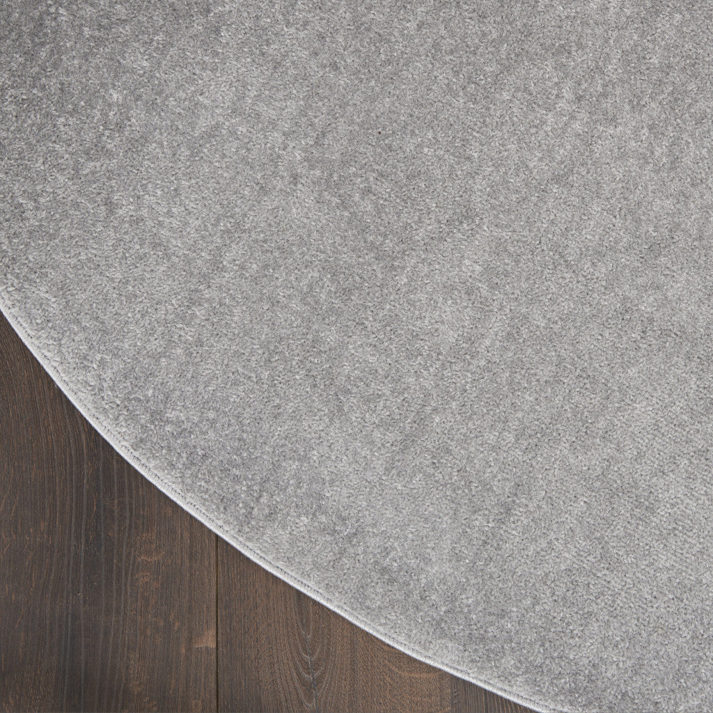 4' X 4' Silver Grey Round Non Skid Indoor Outdoor Area Rug