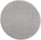 4' X 4' Silver Grey Round Non Skid Indoor Outdoor Area Rug