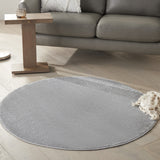 4' X 4' Silver Grey Round Non Skid Indoor Outdoor Area Rug