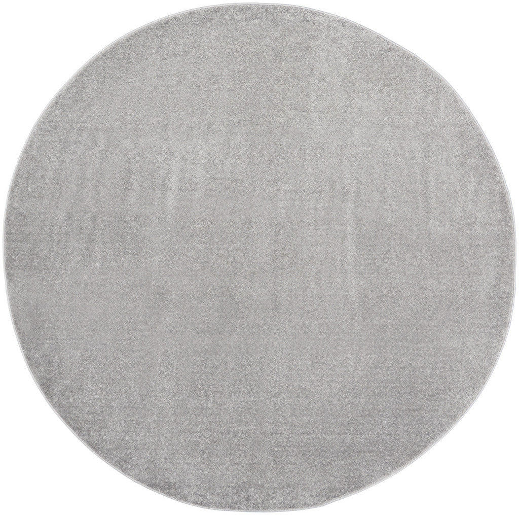 6' X 6' Silver Grey Round Non Skid Indoor Outdoor Area Rug