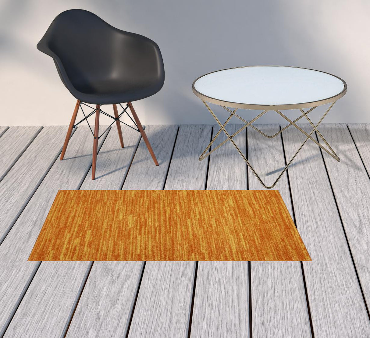 2' X 4' Sunburst Non Skid Indoor Outdoor Runner Rug