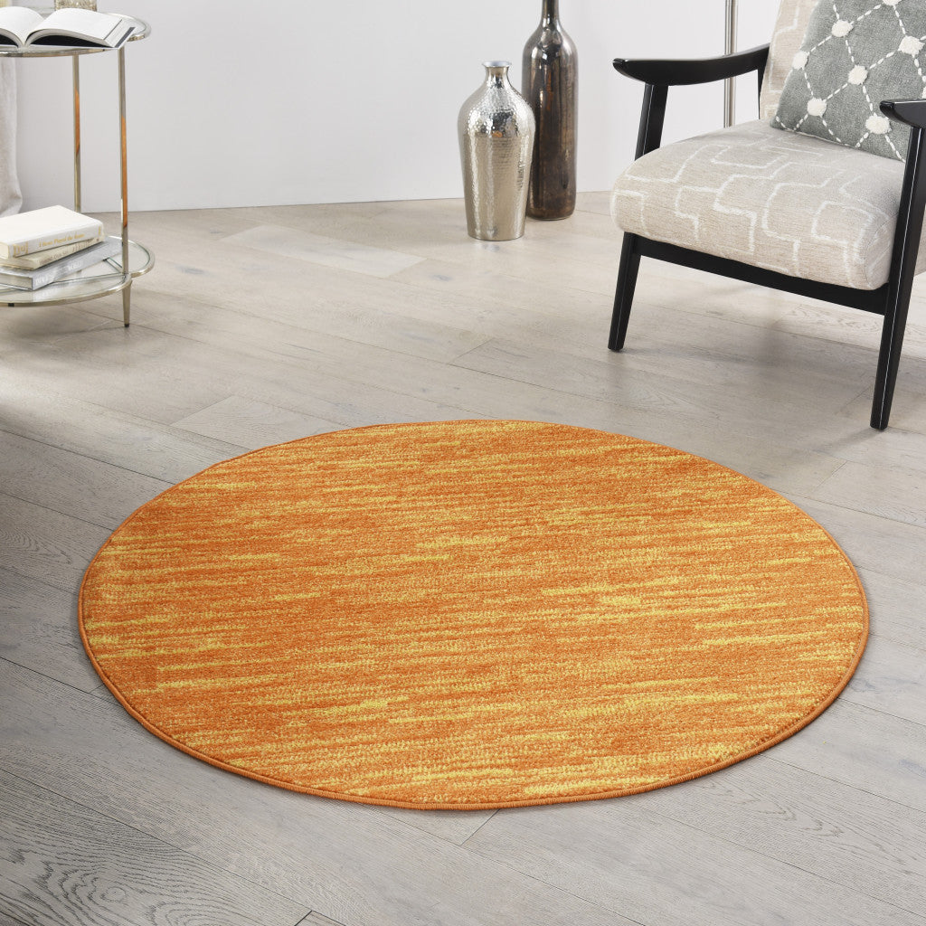 4' X 4' Sunburst Round Non Skid Indoor Outdoor Area Rug