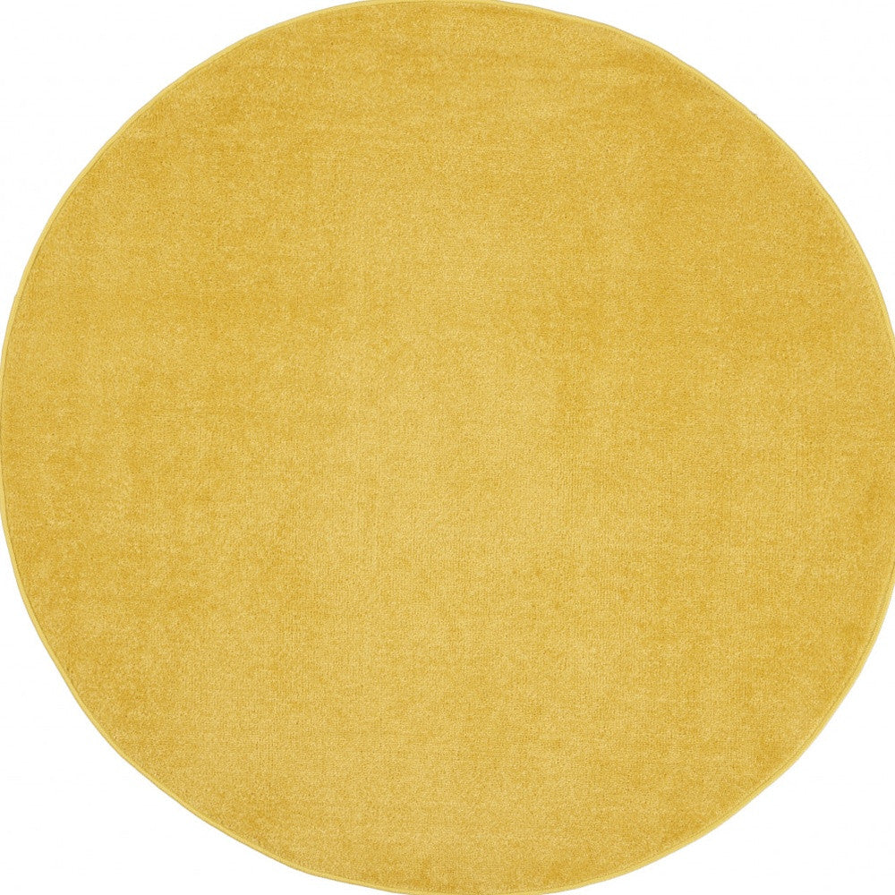 4' X 4' Yellow Round Non Skid Indoor Outdoor Area Rug