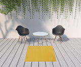 5' X 5' Yellow Square Non Skid Indoor Outdoor Area Rug