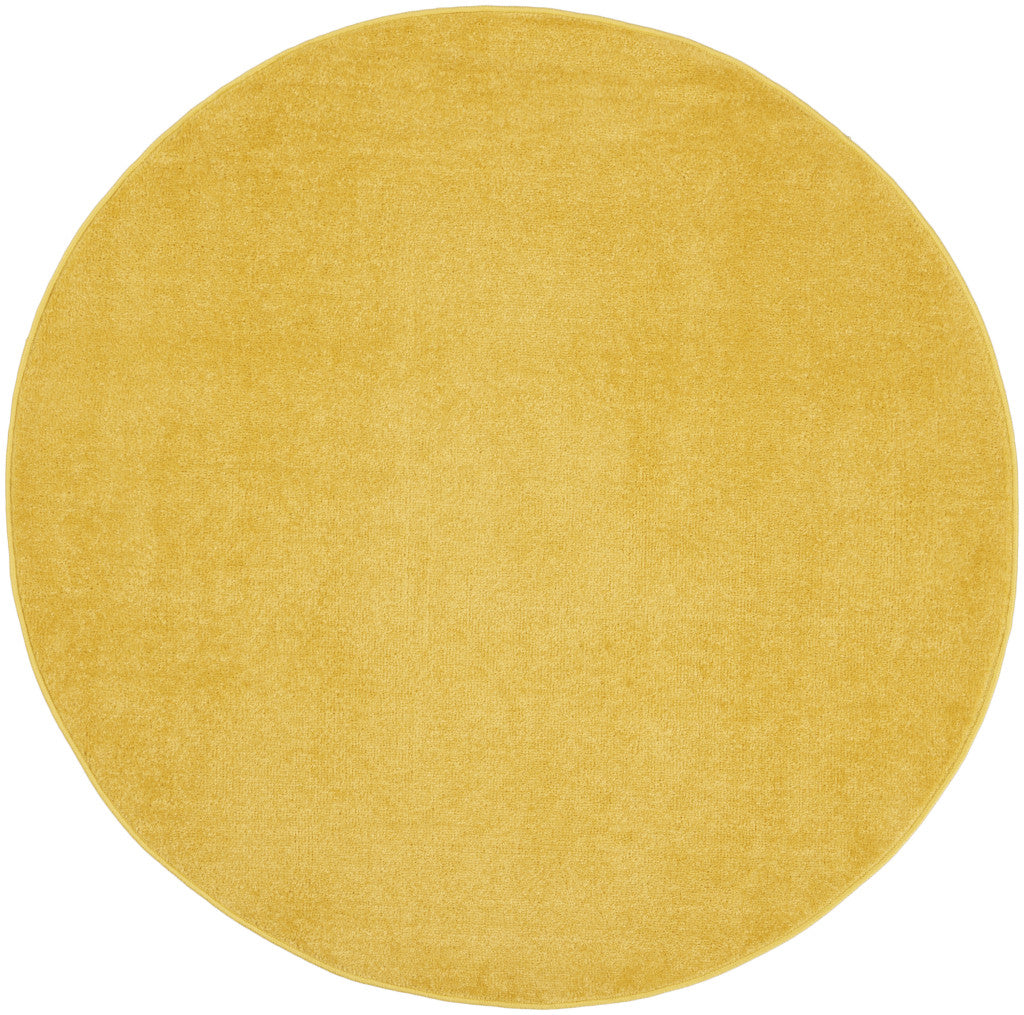 6' X 6' Yellow Round Non Skid Indoor Outdoor Area Rug