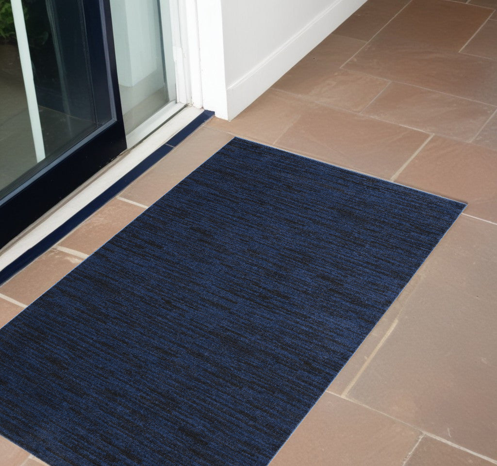 2' X 4' Midnight Blue Stain Resistant Indoor Outdoor Area Rug