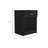 22" Black Wengue One Drawer Nightstand