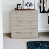 32" Light Gray Three Drawer Dresser