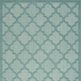 5' X 7' Aqua And Teal Ikat Indoor Outdoor Area Rug