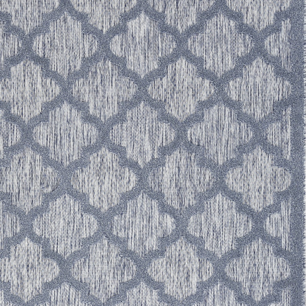 5' X 7' Denim Blue Ikat Indoor Outdoor Area Rug