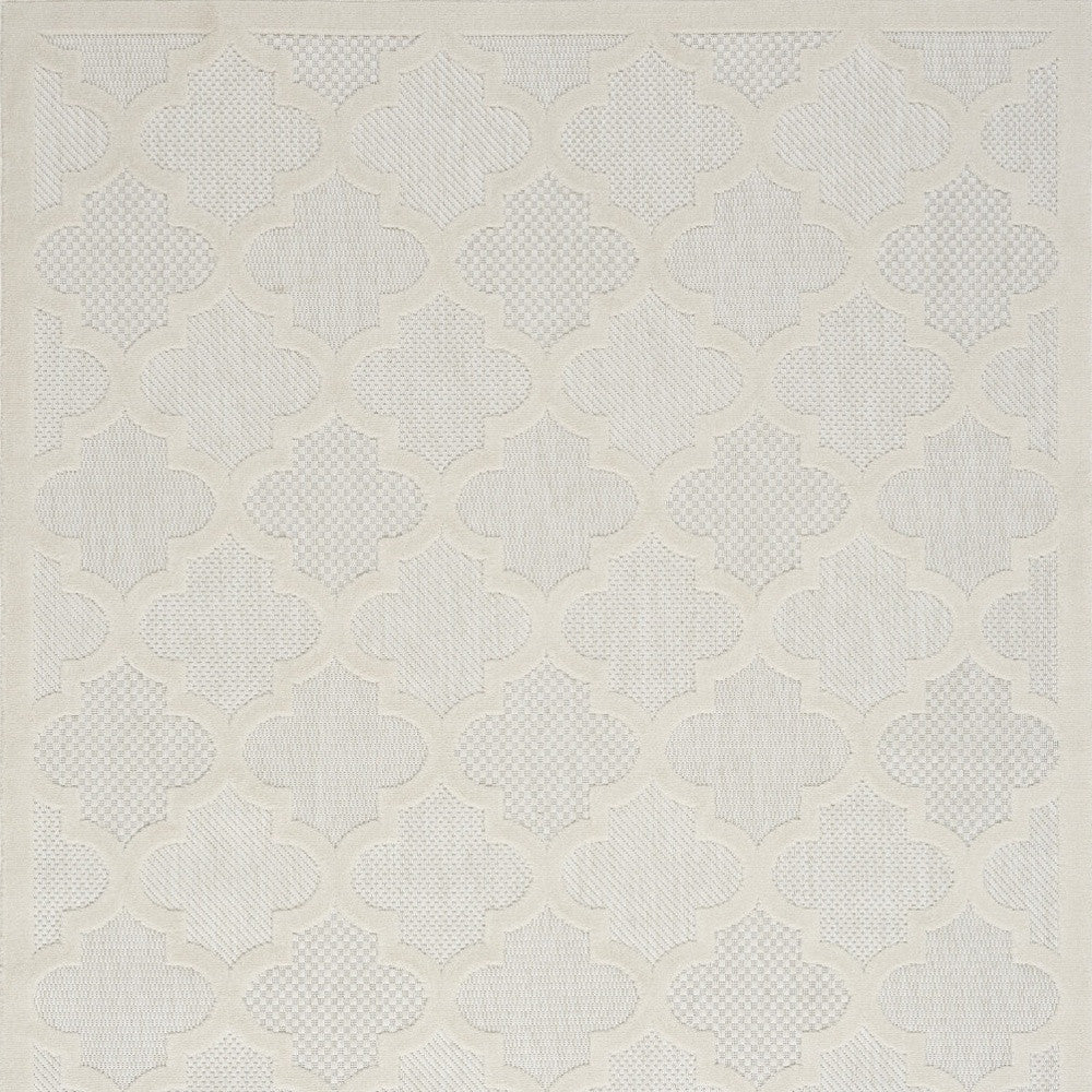 4' X 6' Ivory And White Ikat Indoor Outdoor Area Rug