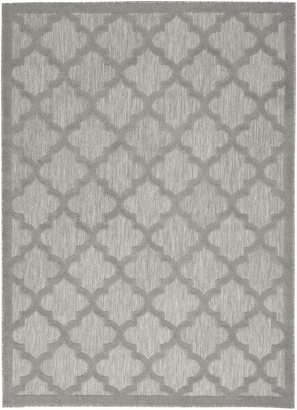 4' X 6' Silver Grey Ikat Indoor Outdoor Area Rug