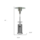 48000 BTU Silver Steel Propane Cylindrical Pole Standing Patio Heater