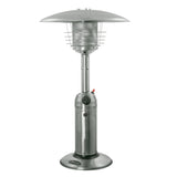 11000 BTU Silver Steel Propane Cylindrical Pole Tabletop Patio Heater