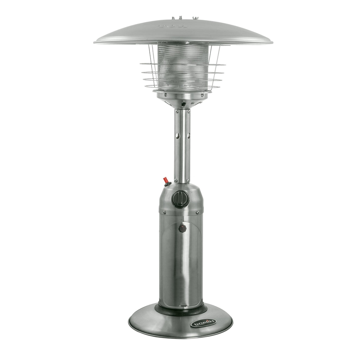 11000 BTU Silver Steel Propane Cylindrical Pole Tabletop Patio Heater