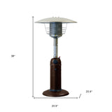 11000 BTU Bronze Steel Propane Cylindrical Pole Tabletop Patio Heater