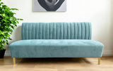 71" Light Gray Velvet Sofa With Gold Legs