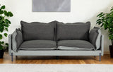 87" Dark Gray Polyester Blend Sofa With Silver Legs