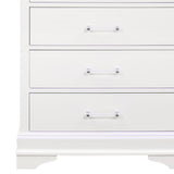 16" White Solid Wood Five Drawer Chest with LED Lighting