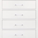 16" White Solid Wood Five Drawer Chest with LED Lighting