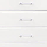 16" White Solid Wood Five Drawer Chest with LED Lighting