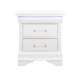 24" White Two Drawer Nightstand