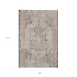 8' X 10' Beige Abstract Stain Resistant Indoor Outdoor Area Rug