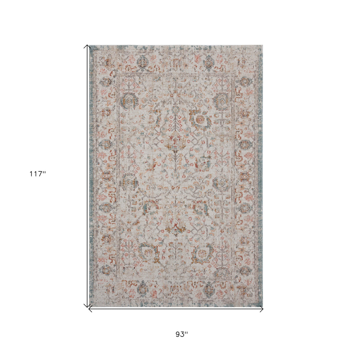 8' X 10' Beige Floral Stain Resistant Indoor Outdoor Area Rug