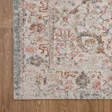 9' X 12' Beige Floral Stain Resistant Indoor Outdoor Area Rug