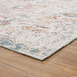 9' X 12' Beige Floral Stain Resistant Indoor Outdoor Area Rug