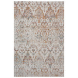 5' X 8' Beige Damask Stain Resistant Indoor Outdoor Area Rug