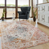 8' X 10' Beige Abstract Stain Resistant Indoor Outdoor Area Rug