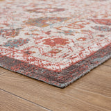 5' X 8' Beige Floral Stain Resistant Indoor Outdoor Area Rug