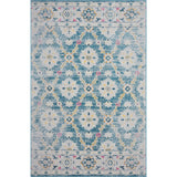 8' X 10' Blue And Gray Floral Stain Resistant Indoor Outdoor Area Rug