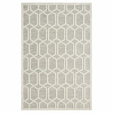 5' X 7' Gray And Ivory Geometric Stain Resistant Indoor Outdoor Area Rug