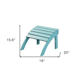 19" Blue Indoor Outdoor Footstool Ottoman