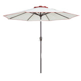 9' Beige And Terracotta Polyester Octagonal Tilt Market Patio Umbrella