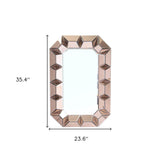 35" Rose Gold Glass Framed Accent Mirror