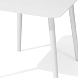 16" White Square Metal Outdoor Side Table