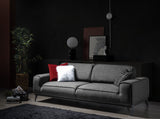 90" Dark Gray Linen Sleeper Sofa And Toss Pillows With Silver Legs