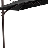 11' Black Polyester Round Tilt Cantilever Patio Umbrella With Stand