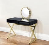 42" Black and Gold Mirrored Dresser