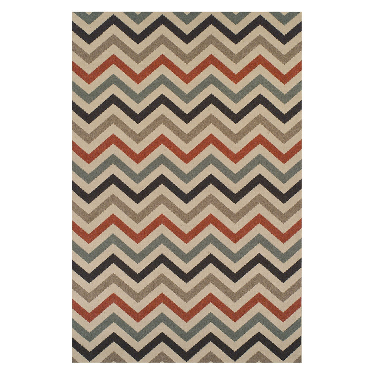 4' X 6' Stone Chevron Stain Resistant Indoor Outdoor Area Rug