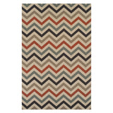 4' X 6' Stone Chevron Stain Resistant Indoor Outdoor Area Rug