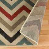 4' X 6' Stone Chevron Stain Resistant Indoor Outdoor Area Rug